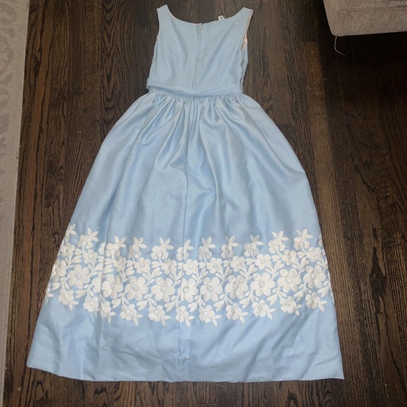 Vtg 50s EMMA DOMB Party Swing Dress Embroidered Fit Flare Tulle lined Xs - Picture 12 of 16